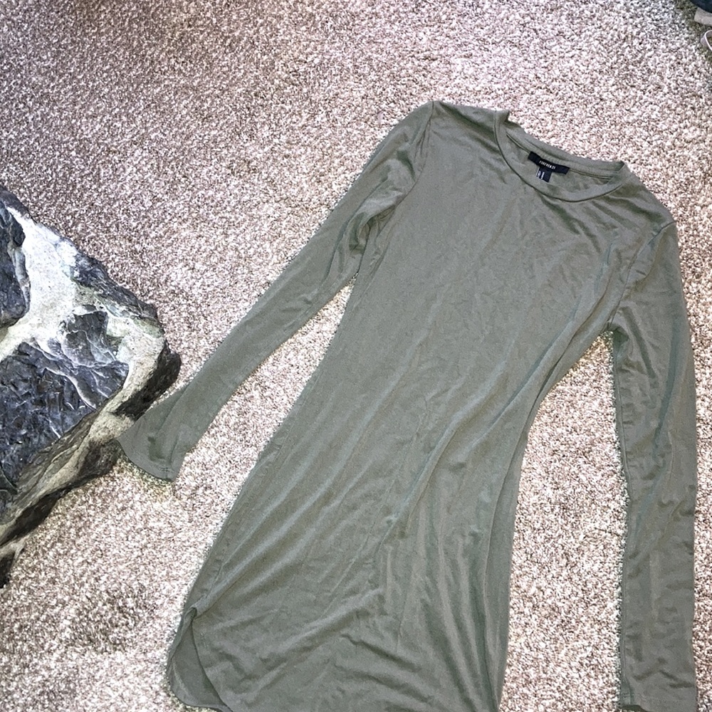 Olive Long Sleeve Dress - Forever 21 - M